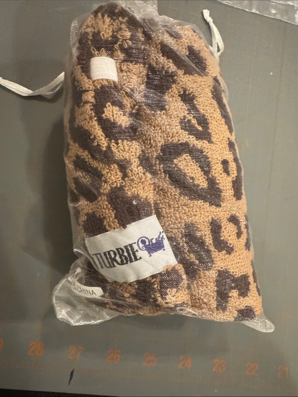Turbie Twist Leopard Print Hair Turban - Brown